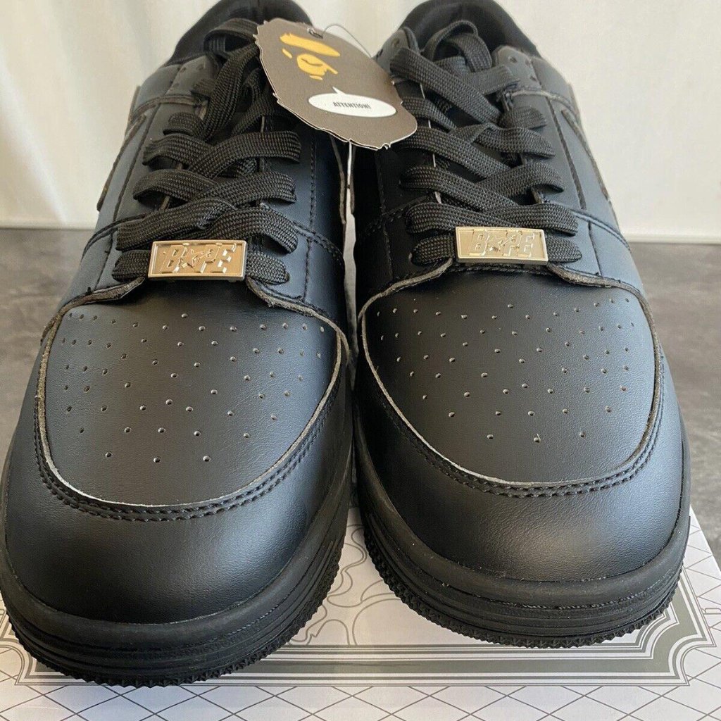 A Bathing Ape Bape Mens Size 13 Black Learher Shoe 20 Yr Anniversary Rare Nib